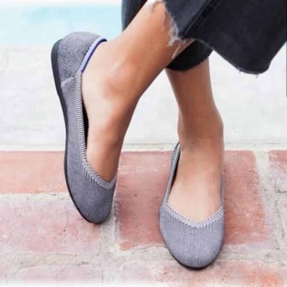 Rothy’s grey birdseye flats Cloud Gray/Flax Birdseye Retired Style 12